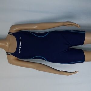 Attraco Swimsuit 1 Piece Blue Boyleg Athletic Bathing Suit Racerback‎ Size M
